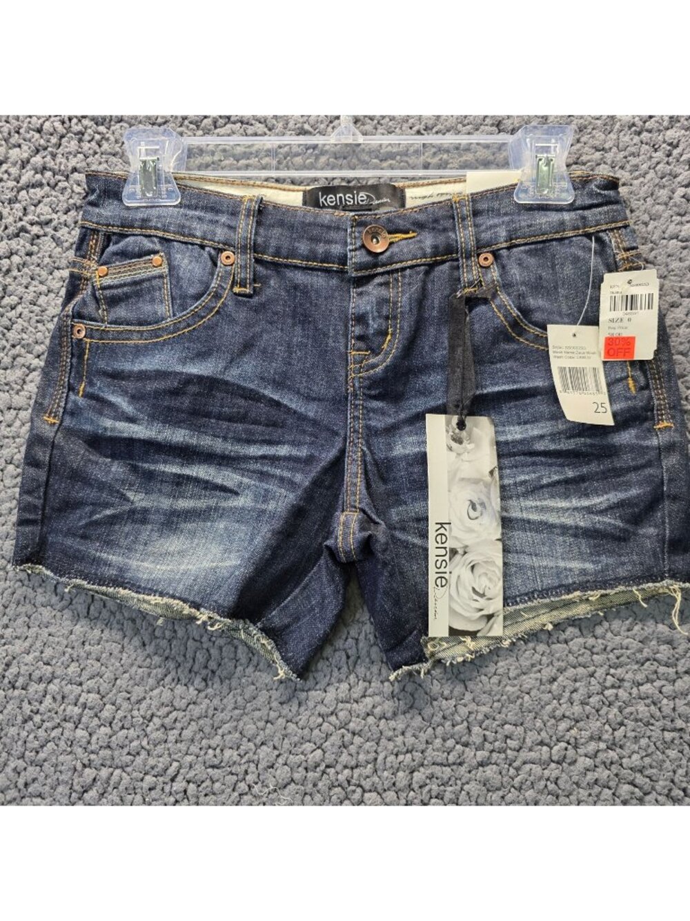 Kensie Denim Shorts 10 Zeus Wash Frayed Casual Festival Concert Streetwear Indie